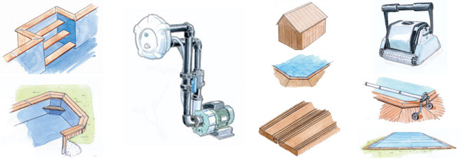 Options et accessoires optionnels pour piscines en bois