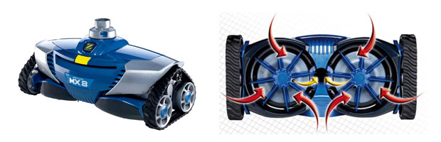 Robot nettoyeur mx8 zodiac sur prise balai